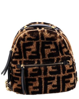 Fendi Fendi Zip Backpack Zucca Shearling Mini (Authentic Pre-Loved)