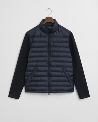 GANT Steppjacke GANT MIXED MEDIA, Herren, Gr. XL, evening blau, Web, Obermaterial: 100% Polyester, regular fit, Jacken Steppjacke, &Auml;rmel aus Strick, regula