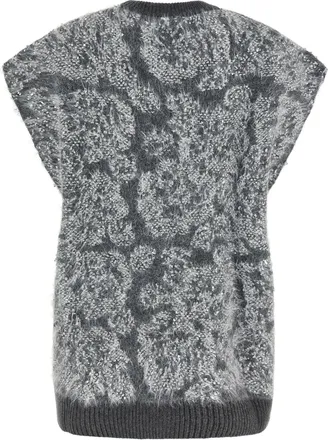 Nude Abstract Jacquard Wool Blend Sweater - Gray