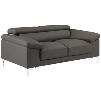 Vente-Unique Vente-unique - Divano 2 posti in pelle Antracite - solange