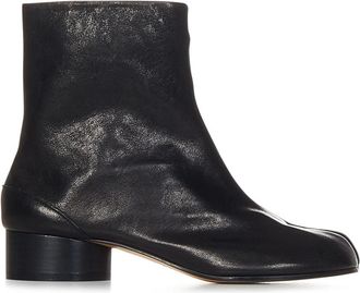 Maison Margiela Zwarte Leren Laarzen met Tabi Split-Teen Vorm - Dames - Laarzen met Hak - Zwart - 38 EU - Leer - Schoenen