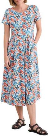 Seasalt Cornwall Veronica Print Stretch Organic Cotton Midi Dress in Pastel Garden Chalk at Nordstrom Rack, Size 10 Us / 14 Uk