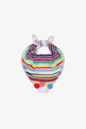 Ganni Mixed Scarf in Striped Crochet Organic Cotton