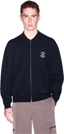 A|X Armani Exchange Fijngebreide Cardigan - Heren - Truien - Blauw - Maat: S Katoen