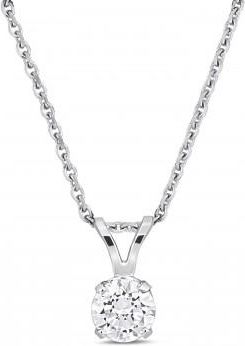 Allurez Round Cut Lab Grown Diamond Solitaire Pendant 14K White Gold (0.50ct)