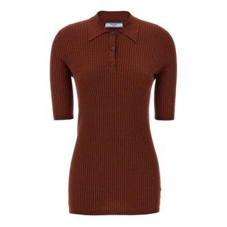 Prada Camisa Polo de Canal&eacute; - Tops - Mujer - Marr&oacute;n - S