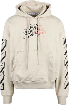 Off-white Katoenen Sweatshirt - Model: Felpa - Heren - Hoodies - Beige - XL - Katoen - Hoodies & sweatvesten