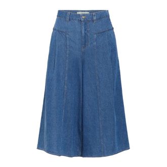 Inwear Denim Shorts, female, Blue, XS, Blue Denim Culotte Trousers with Wide Legs