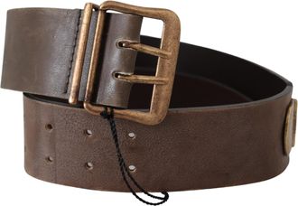 Ermanno Scervino Leather Wide gold Buckle Waist Womens Belt