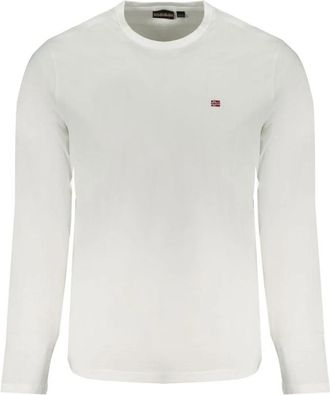 Napapijri Long Sleeve T-Shirt - Heren - Longsleeves - Wit - M - Katoen - Tops
