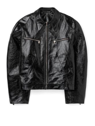 S&eacute;fr Leather Jacket Black