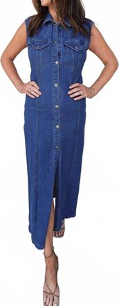 So Me Button-Front Maxi Dress In Denim