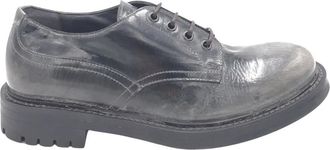 Moma Gestreken Schoenen - Heren - Veterschoenen - Zwart - 42 EU - Leer - Schoenen