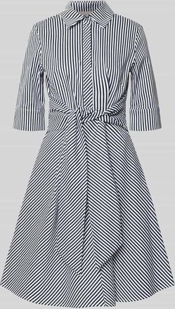 Christian Berg Knielanges Hemdblusenkleid mit Bindeg&uuml;rtel in Marine, Gr&ouml;&szlig;e 34