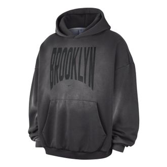 Nike Brooklyn Nets Standard Issue Therma-FIT Fleece Hoodie Dark Charcoal White II5972-099