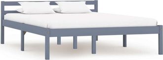 vidaXL Bed Frame without Mattress Grey Solid Pine Wood 140x200 cm vidaXL