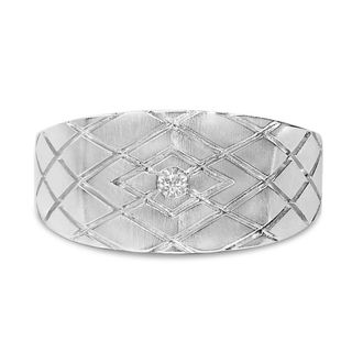 House of Brilliance Sterling Silver Diamond Accent Geometric Band Ring