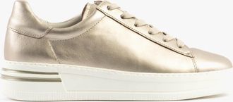 Gabor Keystone Womens Trainers Beige Leather - Size UK 6.5