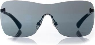 Chanel Pre-owned Accessories, male, Blue, Size: ONE SIZE Pre-owned Shield Quilted Sunglasses