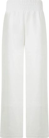 Alberta Ferretti Elegante broek met hoge taille - Dames - Wijde Broeken - Wit - L - Katoen - Broeken