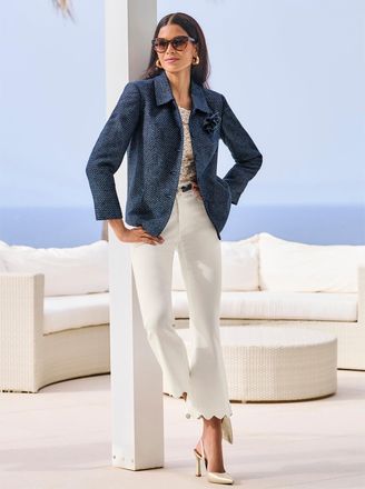 Heine Jackenblazer HEINE Blazer, Damen, Gr. 34, dunkelblau, 95% Polyester, 3% Baumwolle, 2% metallisierte Fasern, Blazer Jackenblazer