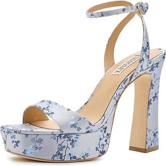 Badgley Mischka Caia Womens Sandals Light Blue : 6.5 M, Leather/Satin/Textile