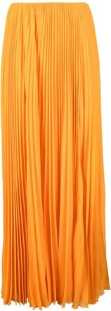 Patrizia Pepe Long Pleated Skirt - Orange