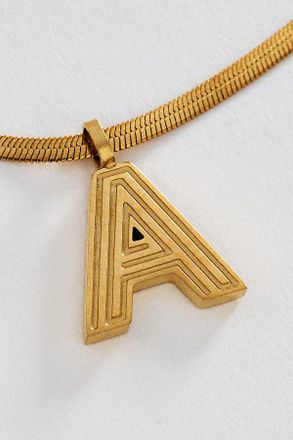 Anthropologie Water Resistant Initial Necklace