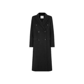Samsøe & Samsøe Double-Breasted Coats, female, Black, Size: M Classic Falcon Coat in Camel