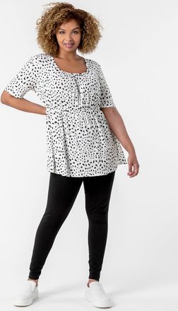 Roman Stretch Plain Elastic Waist Leggings