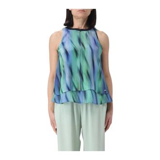 A|X Armani Exchange Dames, Tops, Blauw, Maat: XS Zijde