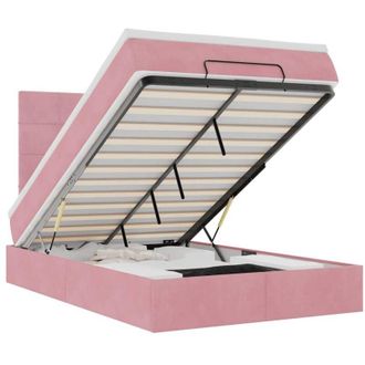 vidaXL Estructura De Cama Otomana Colchones Terciopelo Rosa 120x200cm Vidaxl