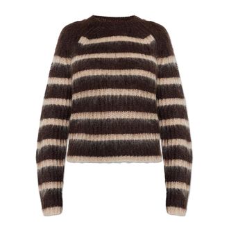AllSaints Round-neck Knitwear, female, Brown, Size: XS Riga Sweater