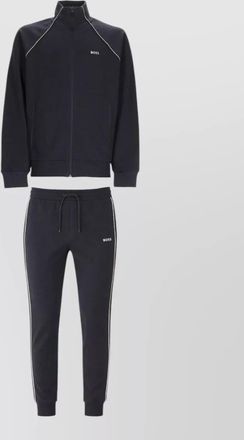 HUGO BOSS logo knit tracksuit set high collar