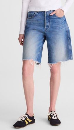 Madewell The Essex Long Baggy Denim Shorts in Retro Bright Wash at Nordstrom, Size 31
