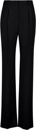 Saint Laurent Klassieke wollen broek - Dames - Wijde Broeken - Zwart - S - Wol - Broeken
