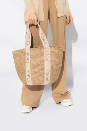 Chlo&eacute; Woody Large Shopper Bag, Womens, Beige
