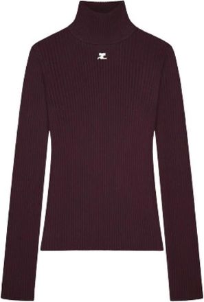 Courr&egrave;ges Pullover a collo alto - - Knitwear - Donna - Marrone - M