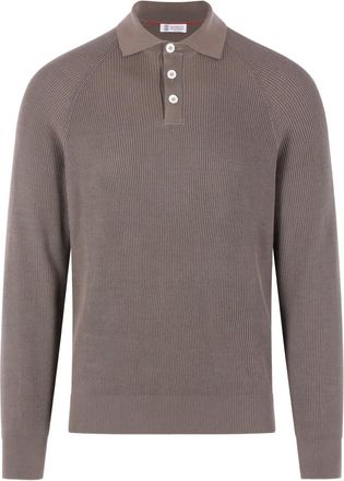 Brunello Cucinelli Polo con bottoni - Marrone