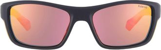 Polaroid Polarized Red Multilayer Rectangular Mens Sunglasses PLD 7046/S 02M5/OZ 57