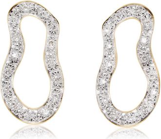 Monica Vinader Gold Riva Pod Stud Earrings Diamond