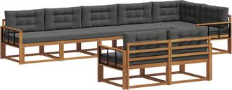 vidaXL Conjunto De Sof&aacute;s De Exterior 8 Uds. Natural Y Antracita Vidaxl