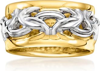 Ross-Simons Italian 2-Tone Sterling Silver Byzantine Ring