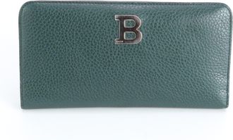 Bally Green Leather Long Wallet (Bi-Fold) (Pre-Owned)