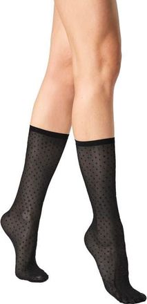 Wolford Dot Crew Socks in Black/black at Nordstrom