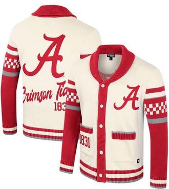 Colosseum Womens Colosseum Cream Alabama Crimson Tide Wild Collective Button-Up Jacquard Sweater at Nordstrom, Size Xx-Large