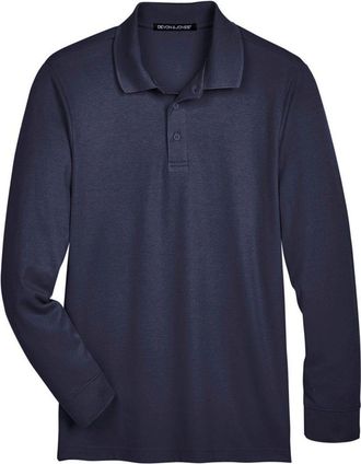 Devon & Jones CrownLux Performance Tall Plaited Long Sleeve Polo