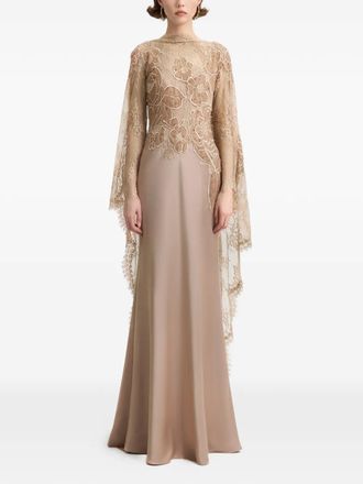 Gemy Maalouf embroidered lace gown - women - Fabric - 6 - Neutrals