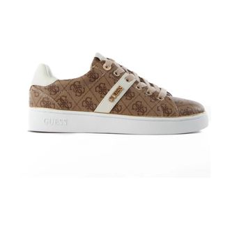 Guess Schoenen, Dames, Beige, 40 EU, Leer, Britz Logo 4G Sneakers