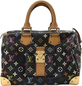 Louis Vuitton Black Monogram Multicolor Coated Canvas Speedy 30 (Authentic Pre-Loved)